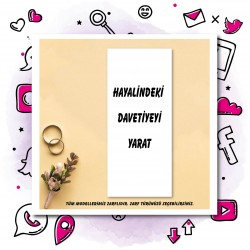 01 - Davetiye Tasarla Dikey ( 8 x 19 cm )
